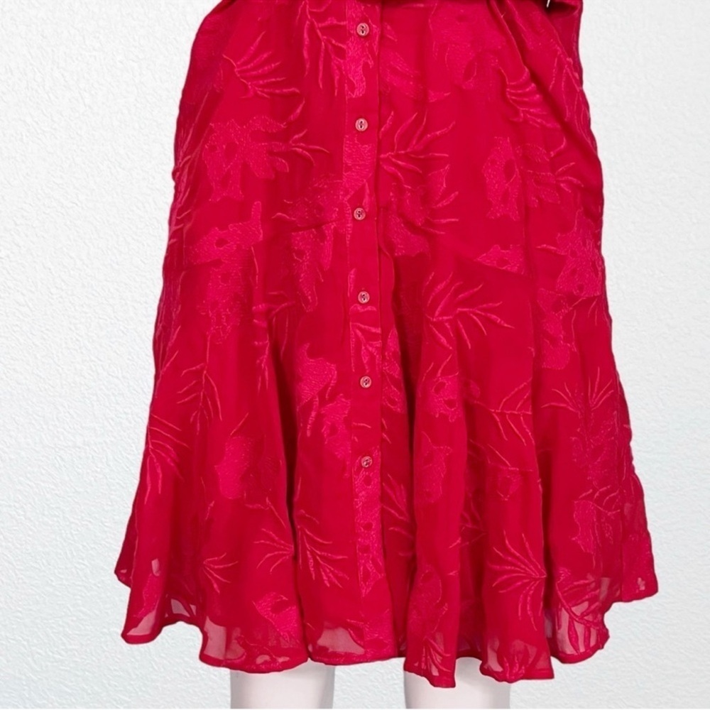 NEW Anthropologie Ranna Gill Red Scarlette Embroidered Shirt Dress SZ S - Picture 6 of 11